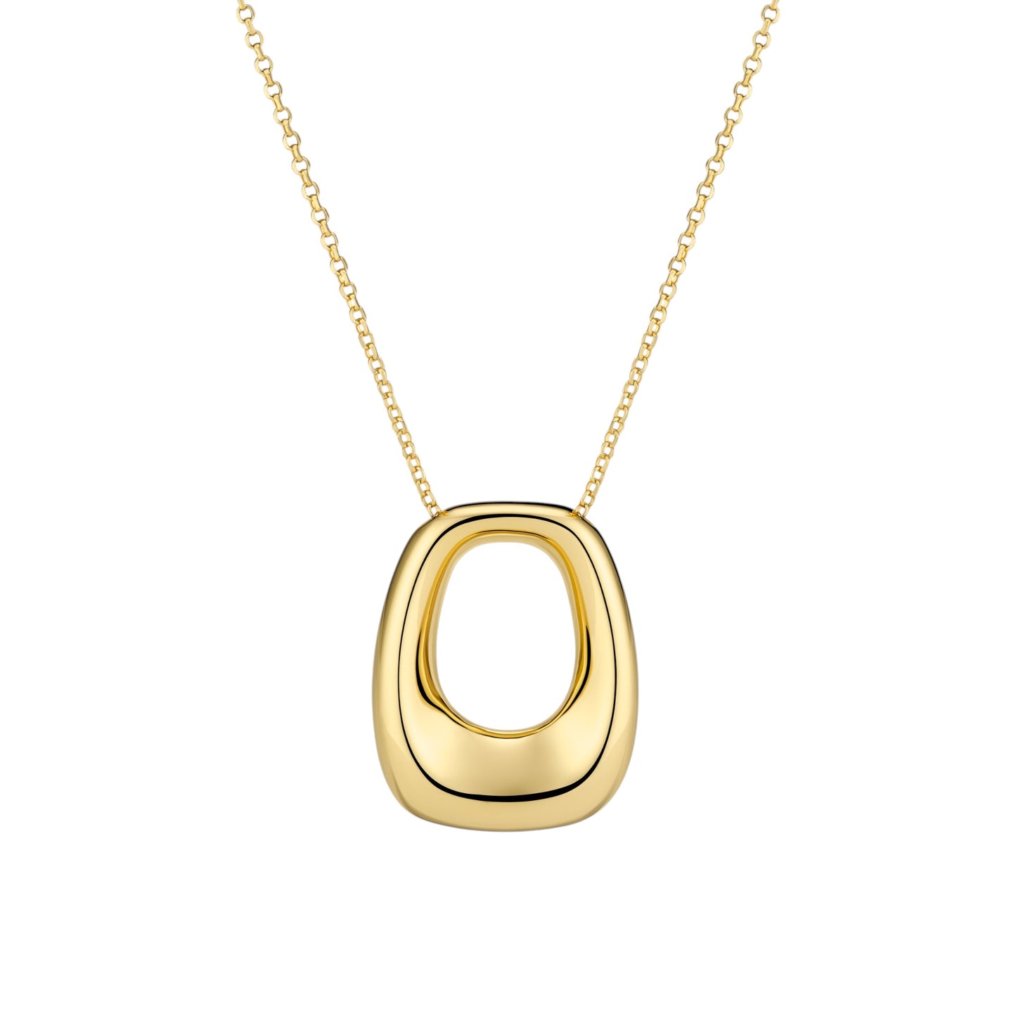 BORSA PIANURA GRANDE Rhodium Plated Sterling Silver NECKLACE