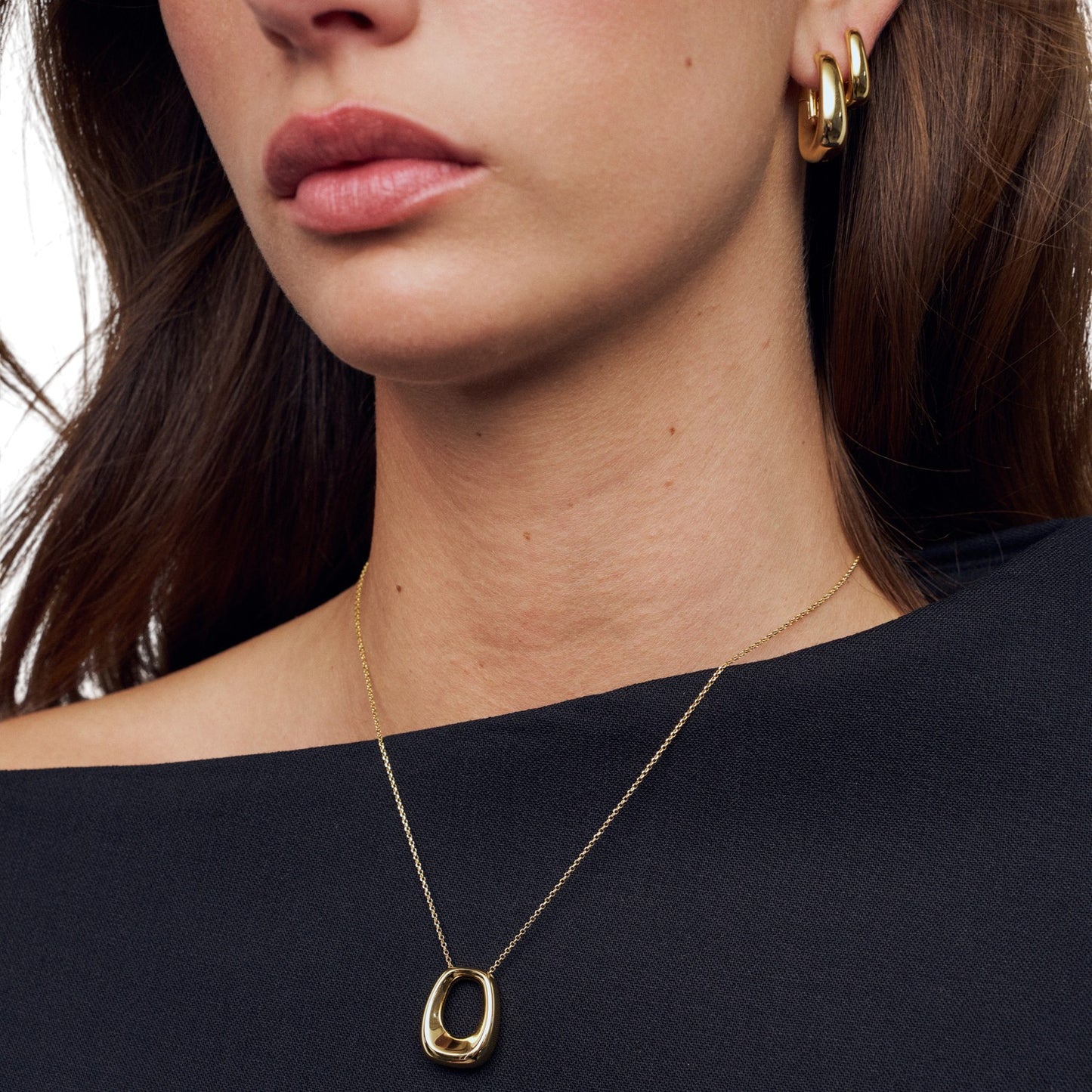 BORSA PIANURA GRANDE 18k gold plated Sterling Silver NECKLACE
