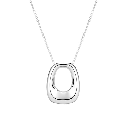 BORSA PIANURA GRANDE Rhodium Plated Sterling Silver NECKLACE