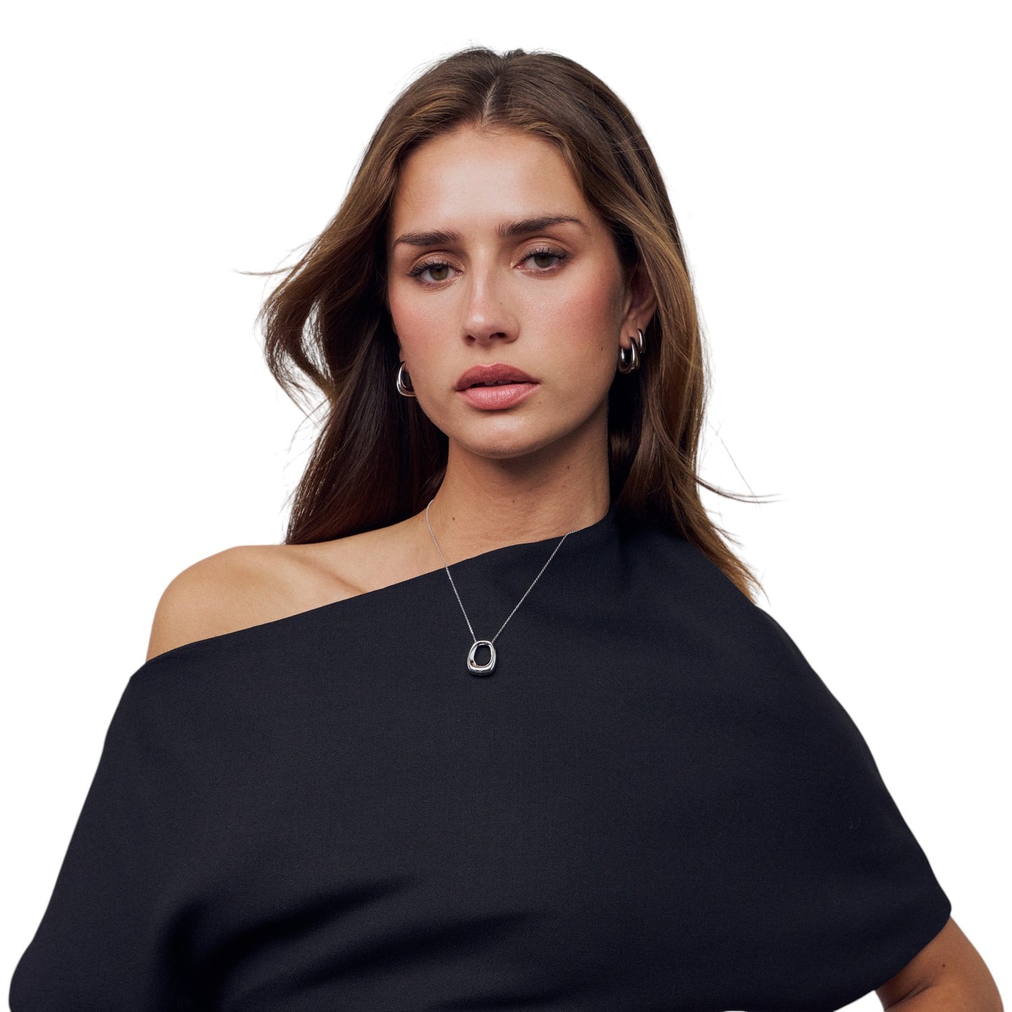 BORSA PIANURA GRANDE Rhodium Plated Sterling Silver NECKLACE