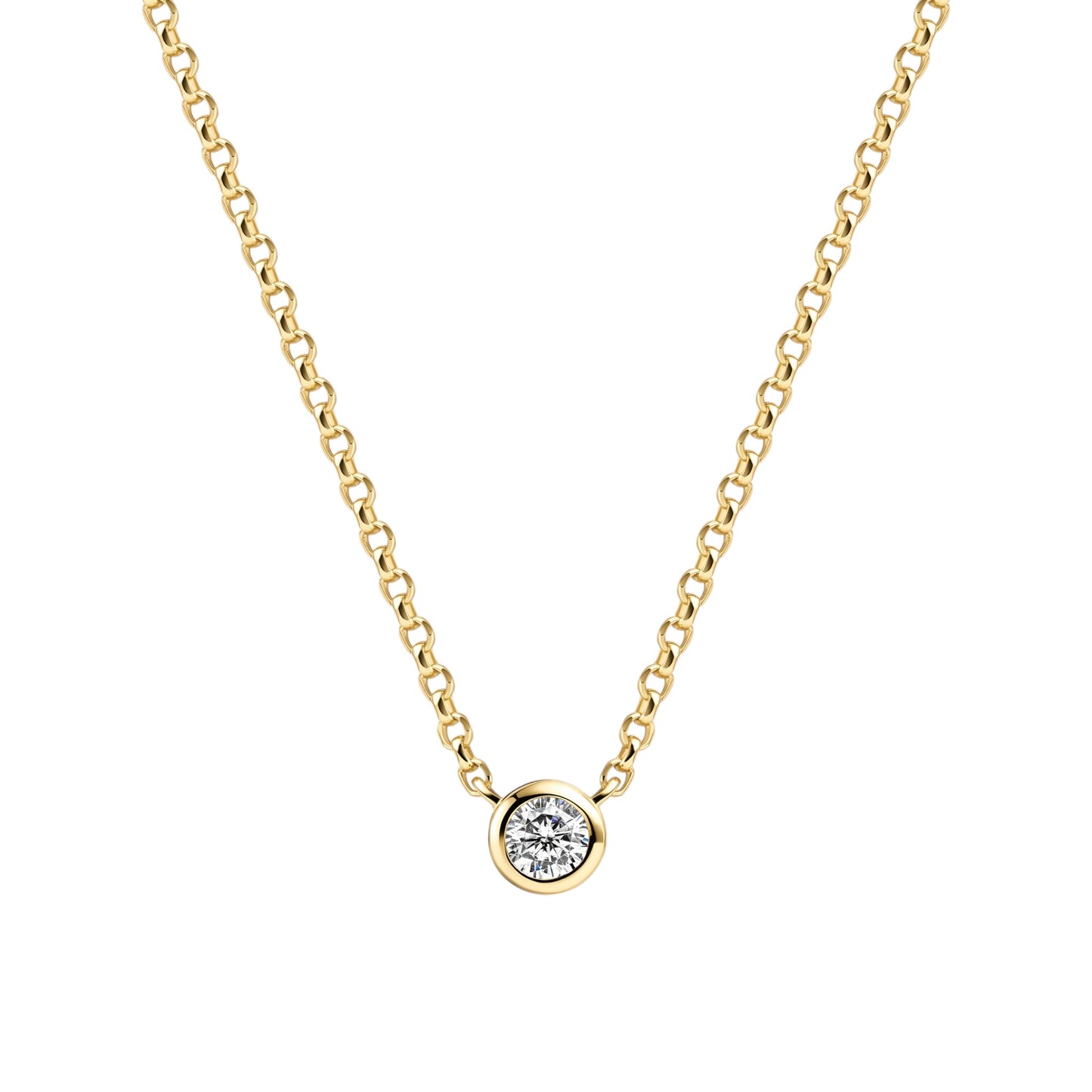 SARZANA UNO 18k Gold Plated Sterling Silver NECKLACE with White zirconia
