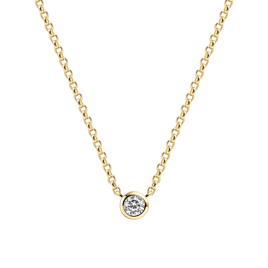 SARZANA UNO 18k Gold Plated Sterling Silver NECKLACE with White zirconia