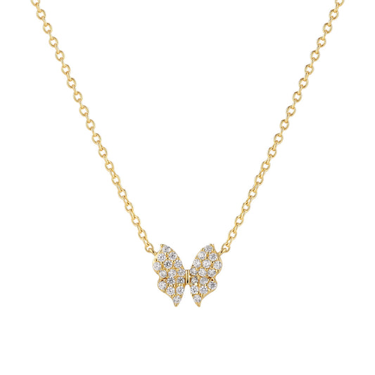FARFALLA 18k gold plated Sterling Silver NECKLACE with White zirconia