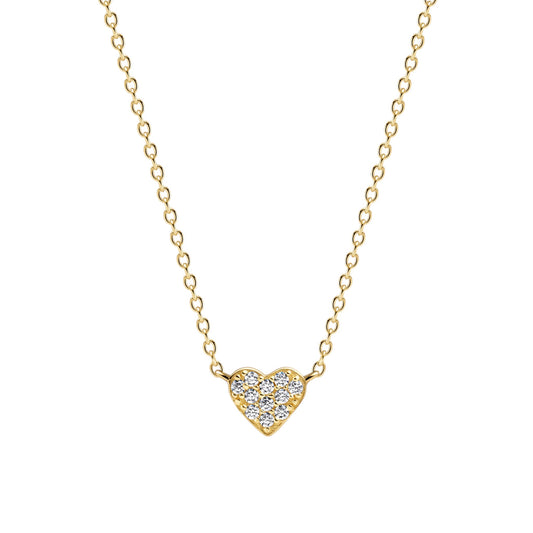 CUORE 18k Gold Plated Sterling Silver NECKLACE with White zirconia