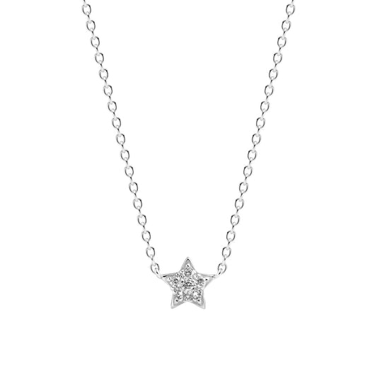ASTRI Rhodium Plated Sterling Silver NECKLACE with White zirconia