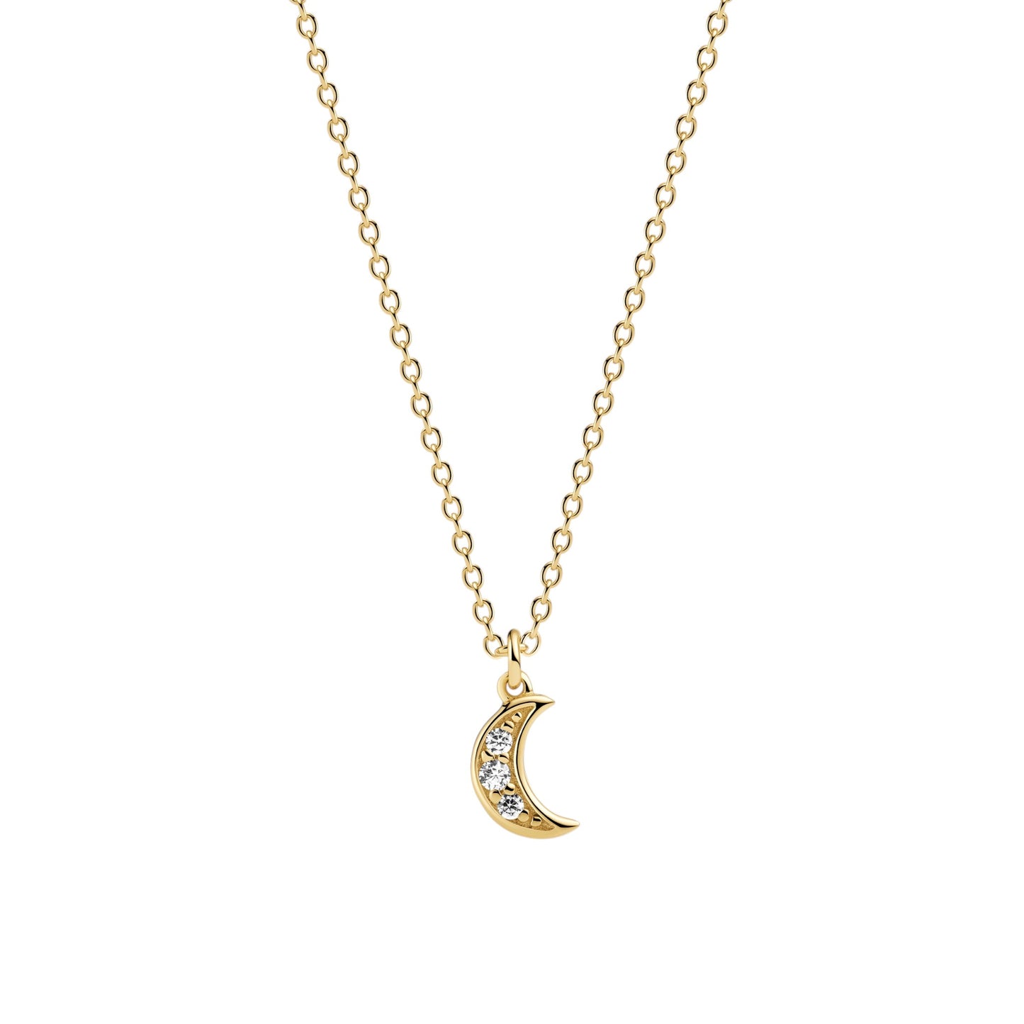LUNA 18k Gold Plated Sterling Silver NECKLACE with White zirconia