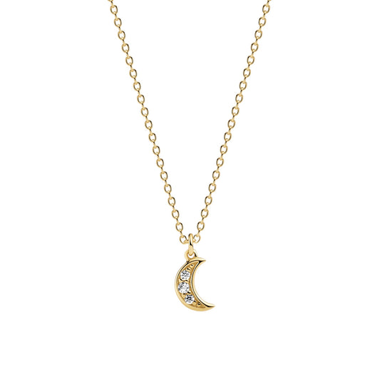 LUNA 18k Gold Plated Sterling Silver NECKLACE with White zirconia