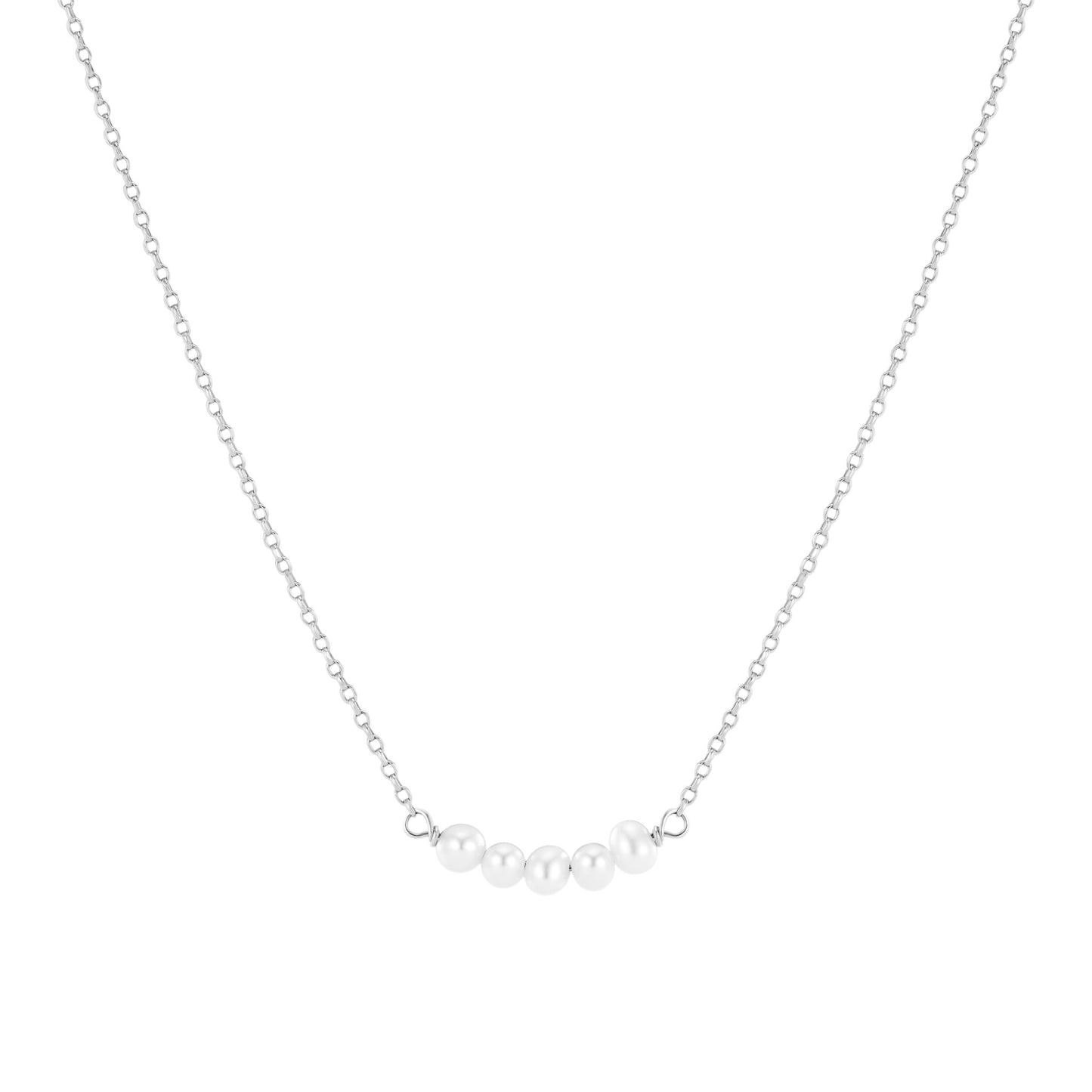 PERLA CINQUE Rhodium Plated Sterling Silver NECKLACE