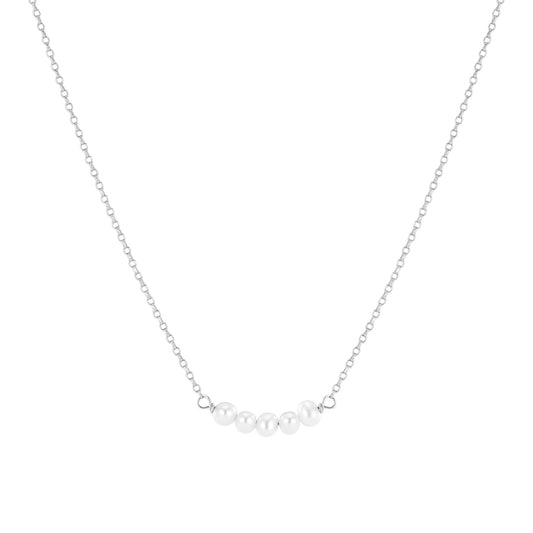 PERLA CINQUE Rhodium Plated Sterling Silver NECKLACE