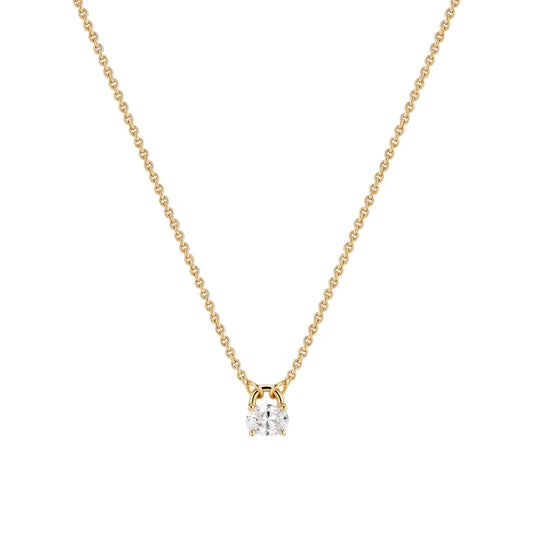OVALE 18k gold plated Sterling Silver NECKLACE with White zirconia