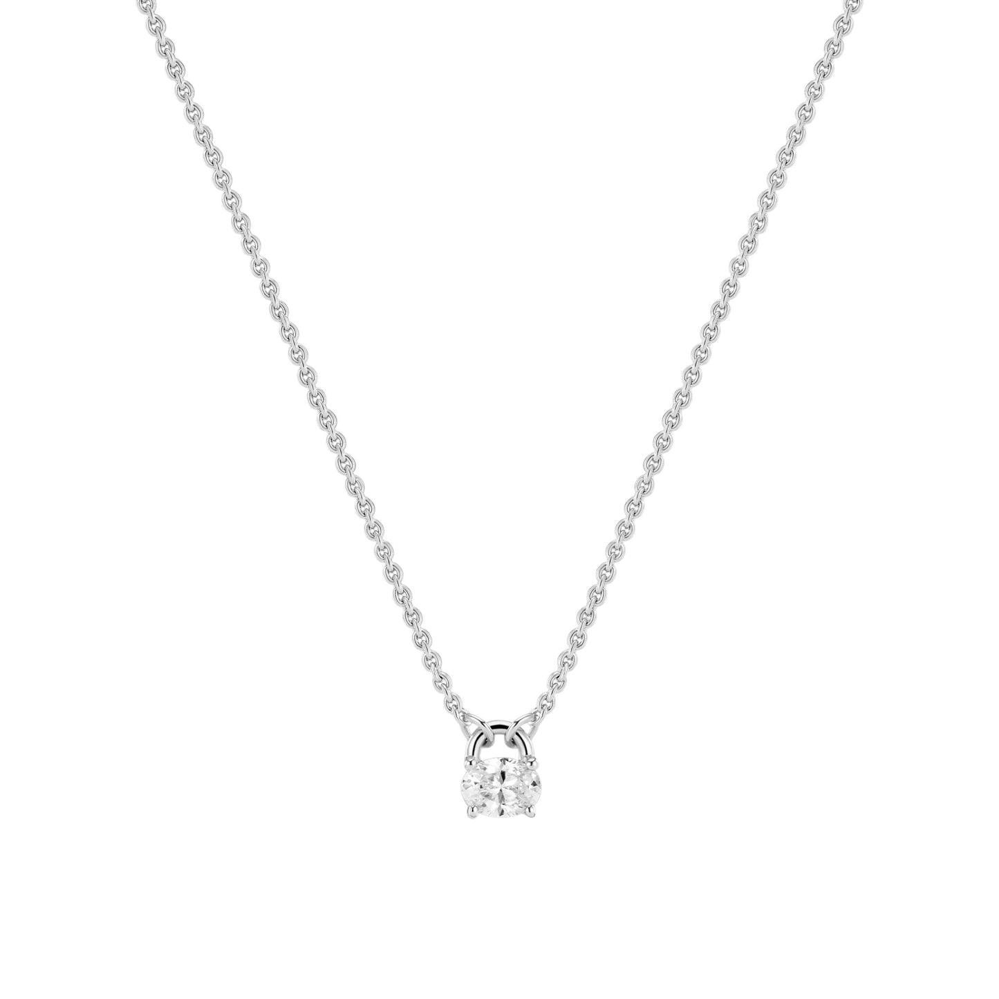 OVALE 18k gold plated Sterling Silver NECKLACE with White zirconia
