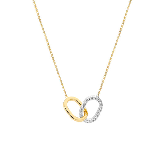 CAPIZZI DUE PICCOLO Two-toned Sterling Silver NECKLACE With White Zirconia