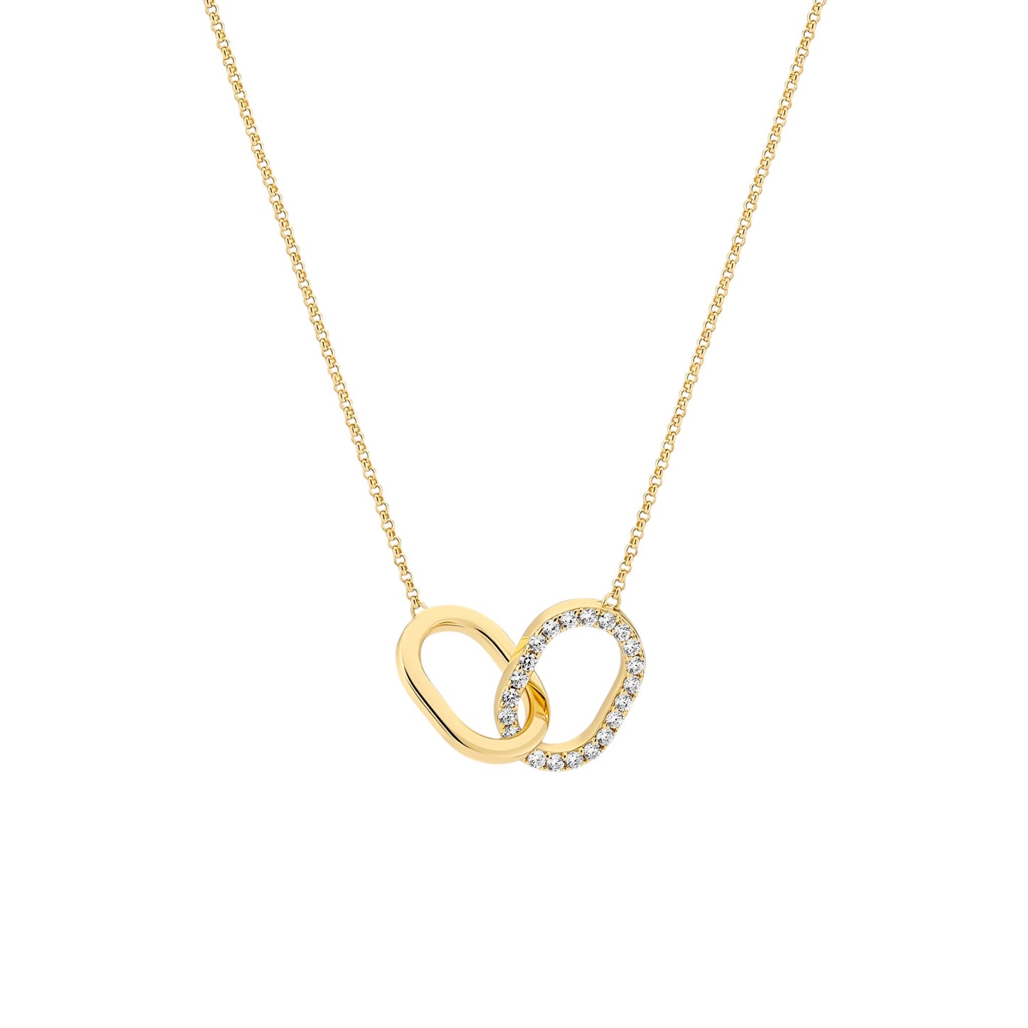 CAPIZZI DUE PICCOLO 18k gold plated Sterling Silver NECKLACE With White Zirconia