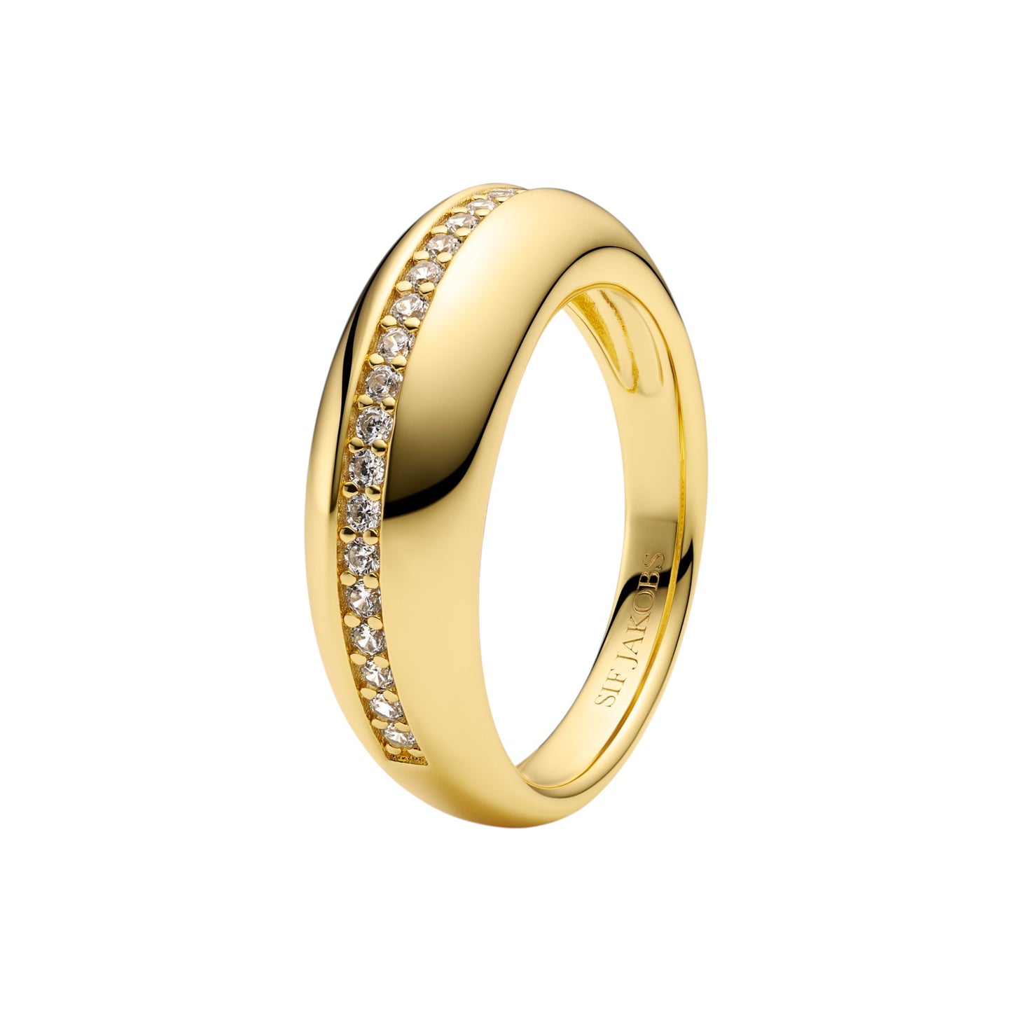 PALERMO 18k gold plated Sterling Silver RING With White Zirconia