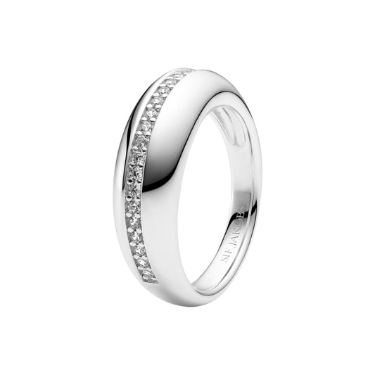 PALERMO Rhodium Plated Sterling Silver RING With White Zirconia