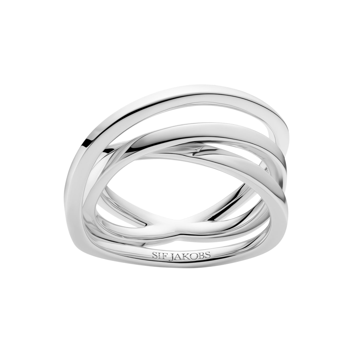 SPIRALE PIANURA Rhodium Plated Sterling Silver RING