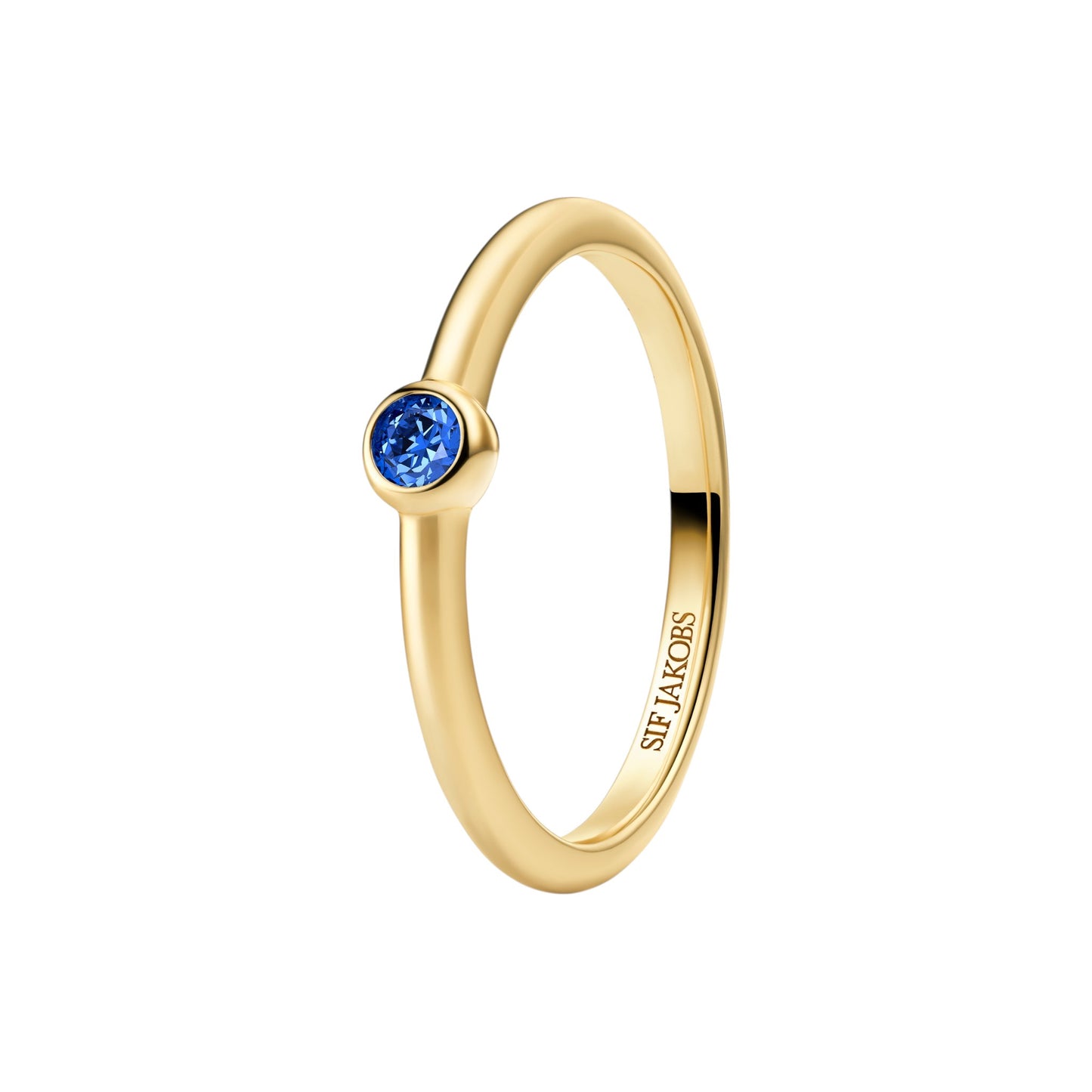 SARZANA UNO 18k Gold Plated Sterling Silver RING with Blue zirconia