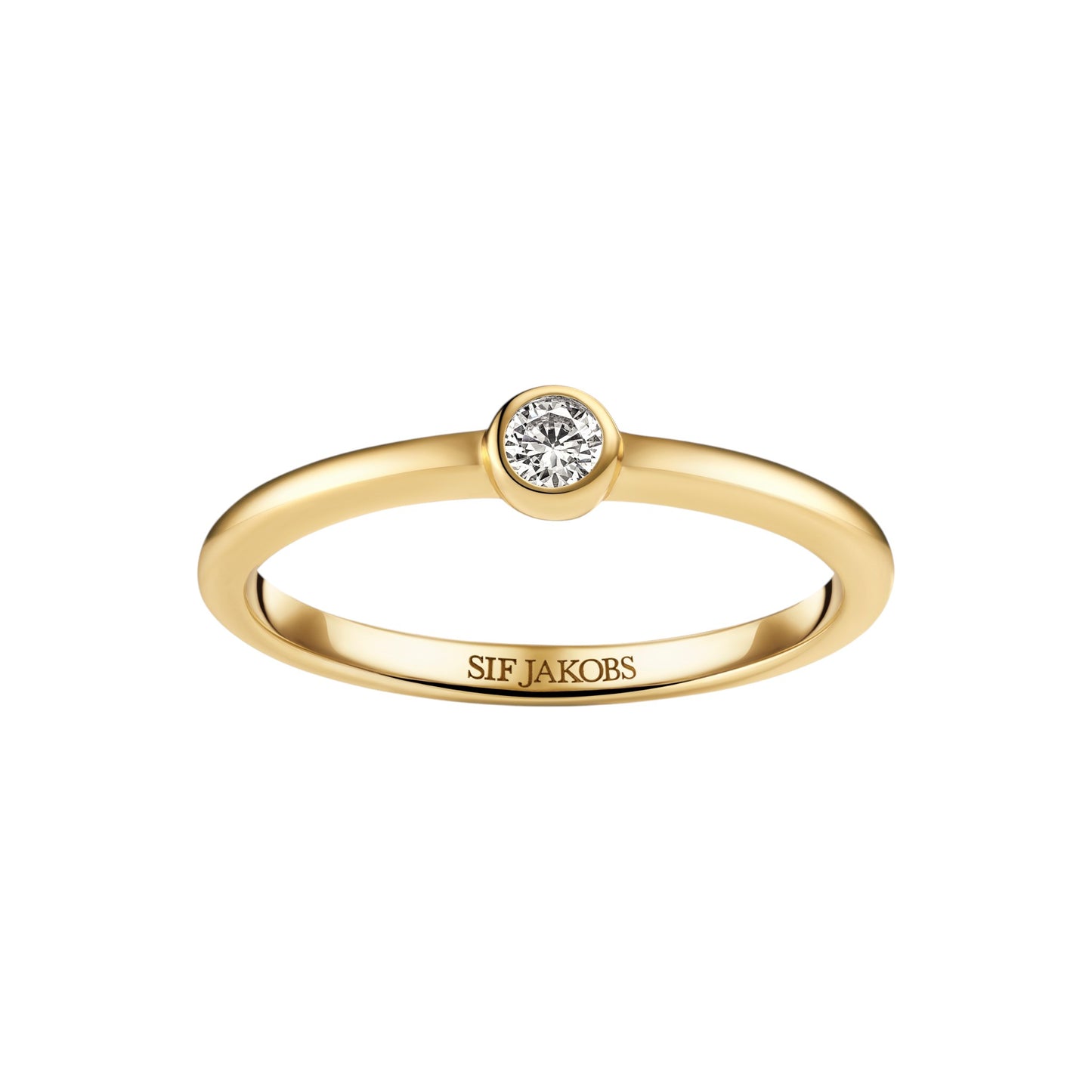 SARZANA UNO 18k Gold Plated Sterling Silver RING with White zirconia
