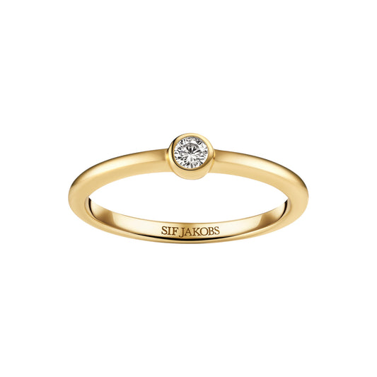 SARZANA UNO 18k Gold Plated Sterling Silver RING with White zirconia