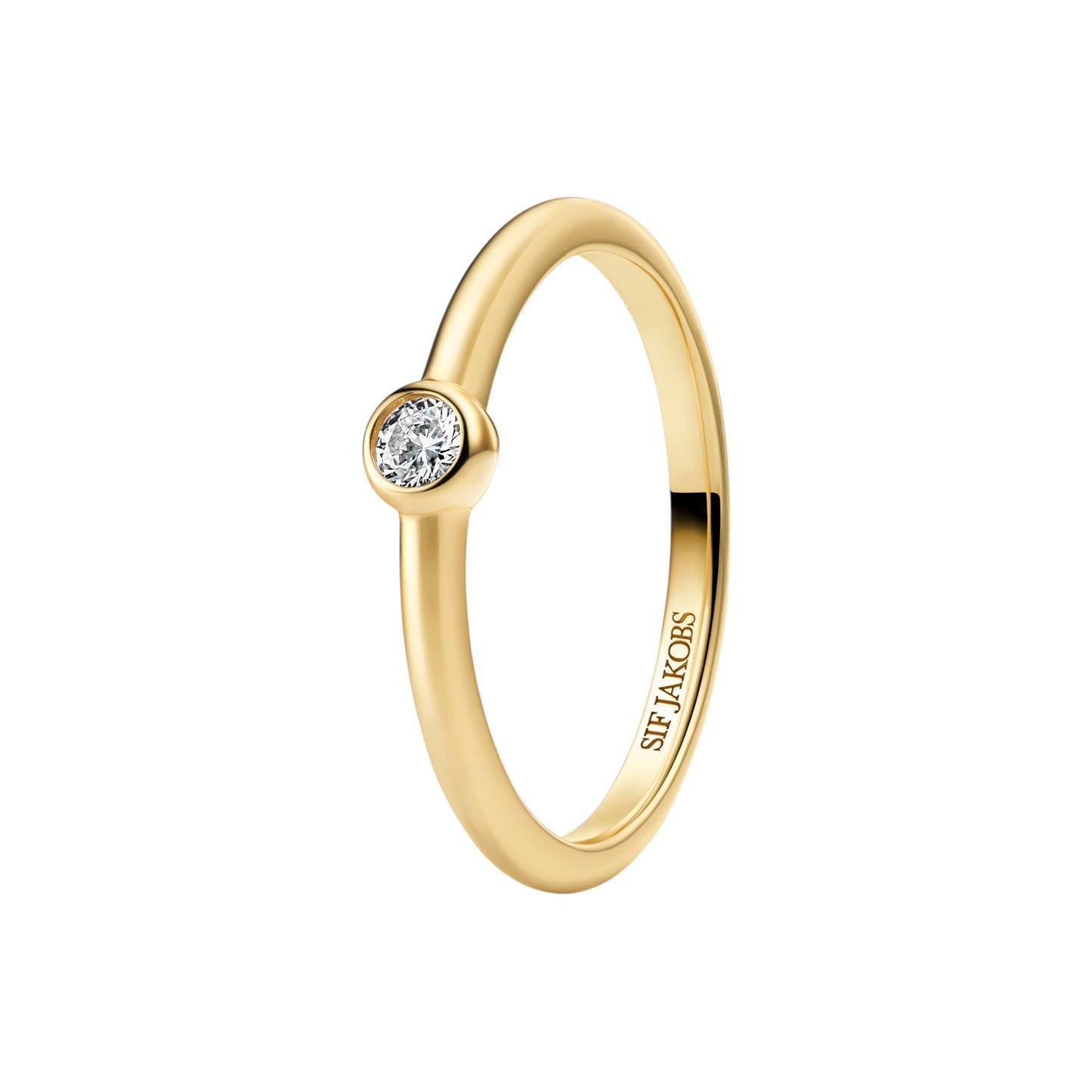 SARZANA UNO 18k Gold Plated Sterling Silver RING with White zirconia