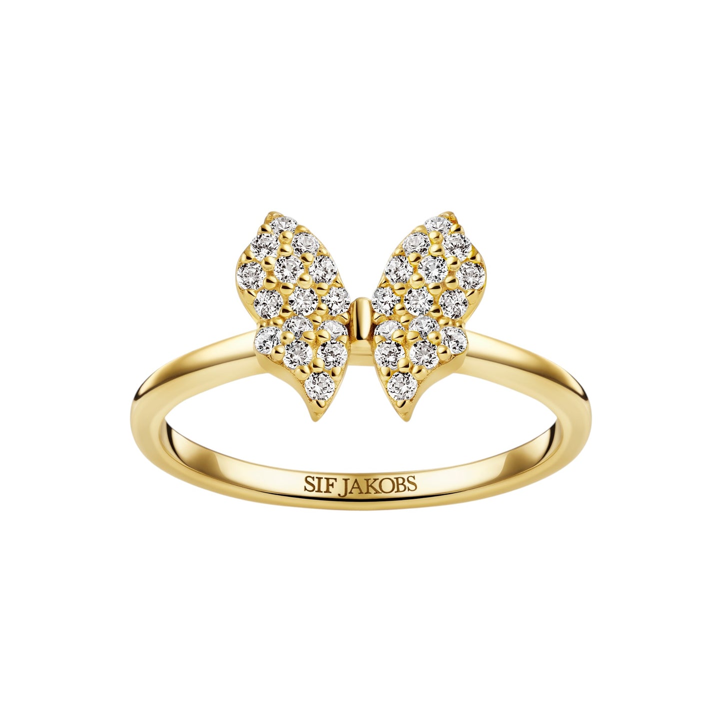 FARFALLA 18k Gold Plated Sterling Silver RING with White zirconia