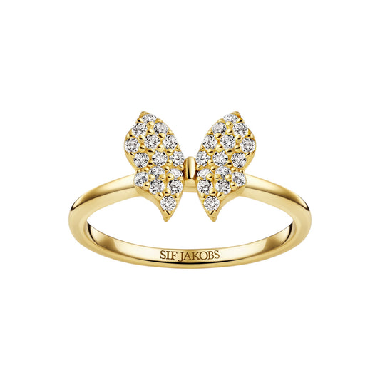 FARFALLA 18k Gold Plated Sterling Silver RING with White zirconia