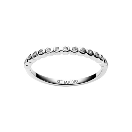 SARZANA Rhodium Plated Sterling Silver RING White zirconia