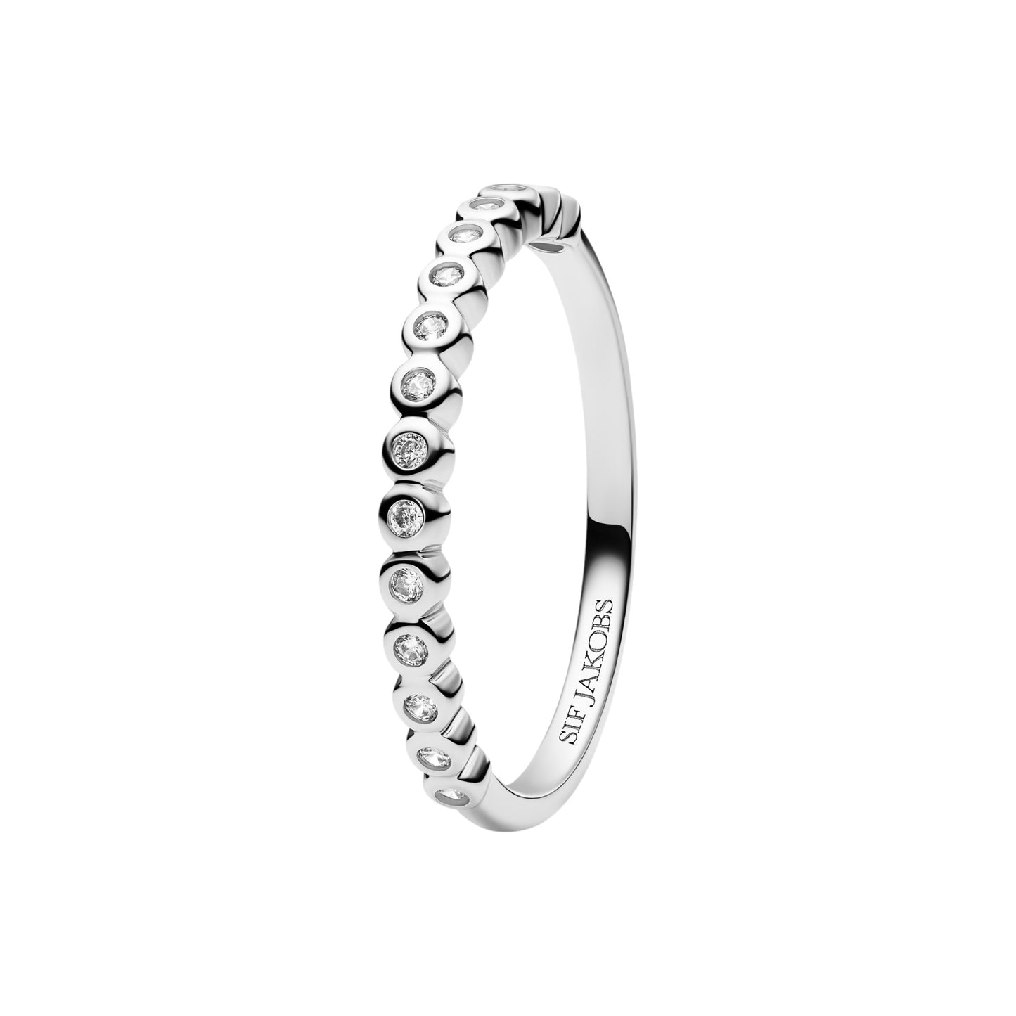 SARZANA Rhodium Plated Sterling Silver RING White zirconia