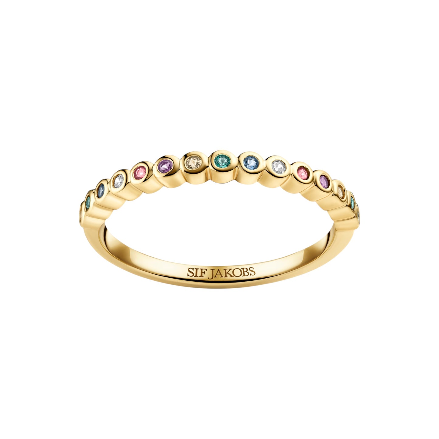 SARZANA 18k Gold Plated Sterling Silver RING with Multicoloured zirconia