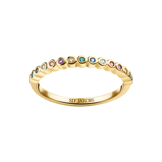 SARZANA 18k Gold Plated Sterling Silver RING with Multicoloured zirconia