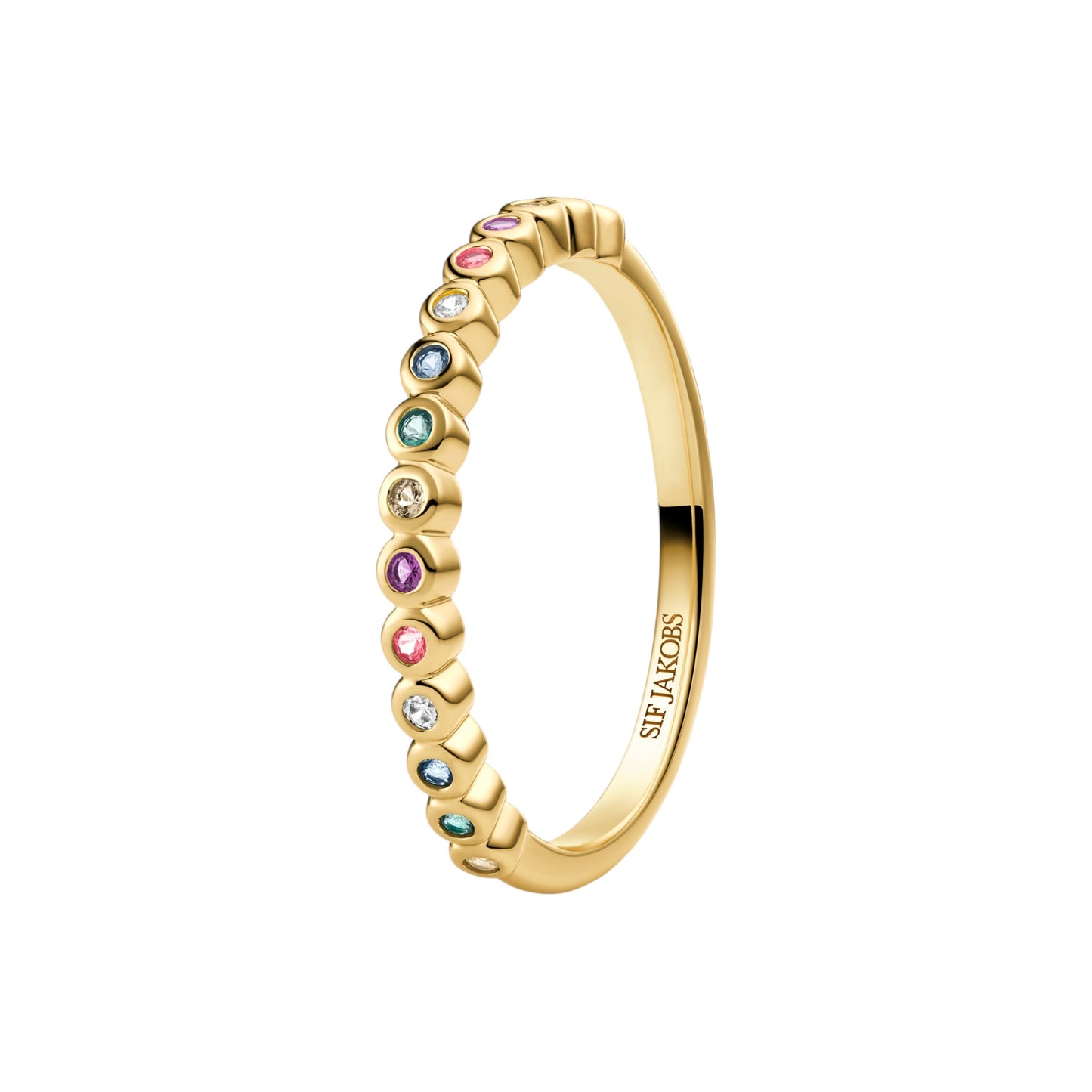 SARZANA 18k Gold Plated Sterling Silver RING with Multicoloured zirconia