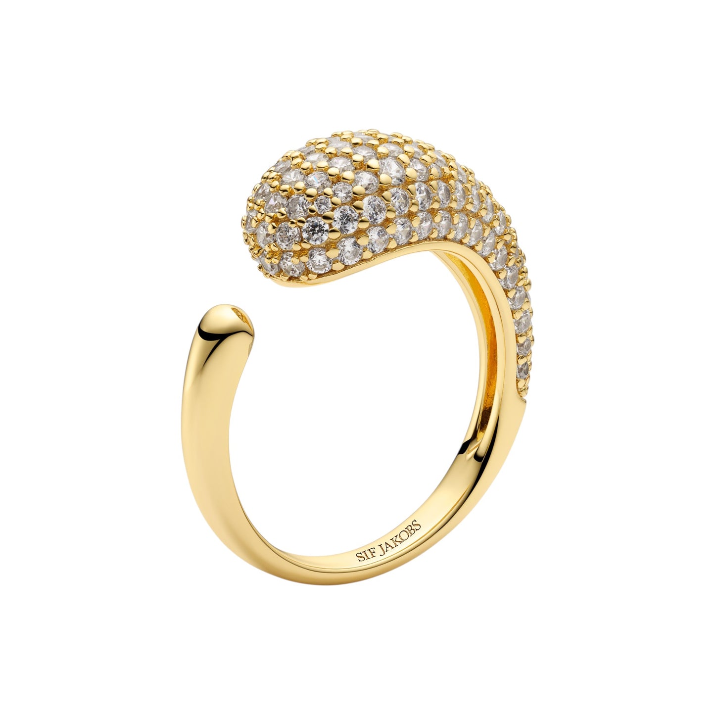 GOCCIA PICCOLO 18k gold plated Sterling Silver RING with White zirconia