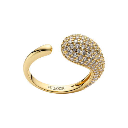 GOCCIA PICCOLO 18k gold plated Sterling Silver RING with White zirconia