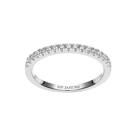 ELLERA Rhodium Plated Sterling Silver RING with White Zirconia