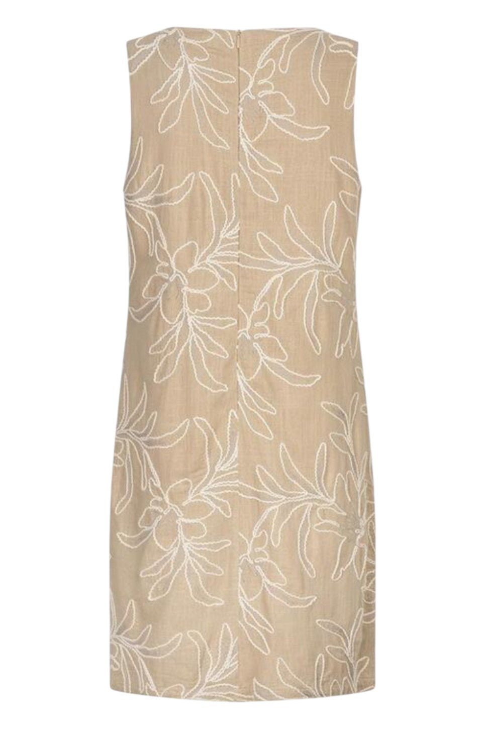 EsQualo Dress Flower Embroidery Sand