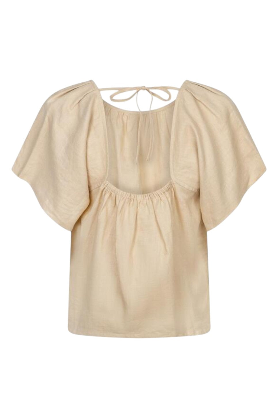EsQualo Blouse Back Detail Linen Sand