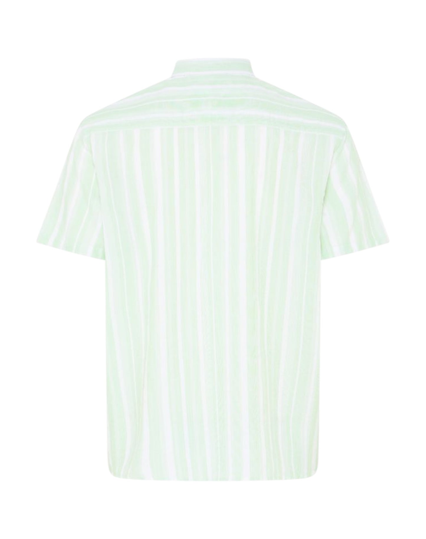 Blend Cotton Short Sleeve Striped Shirt Mint Green