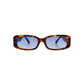 Roxie, Rectangular sunglasses for men and women blue lens UV400 protection