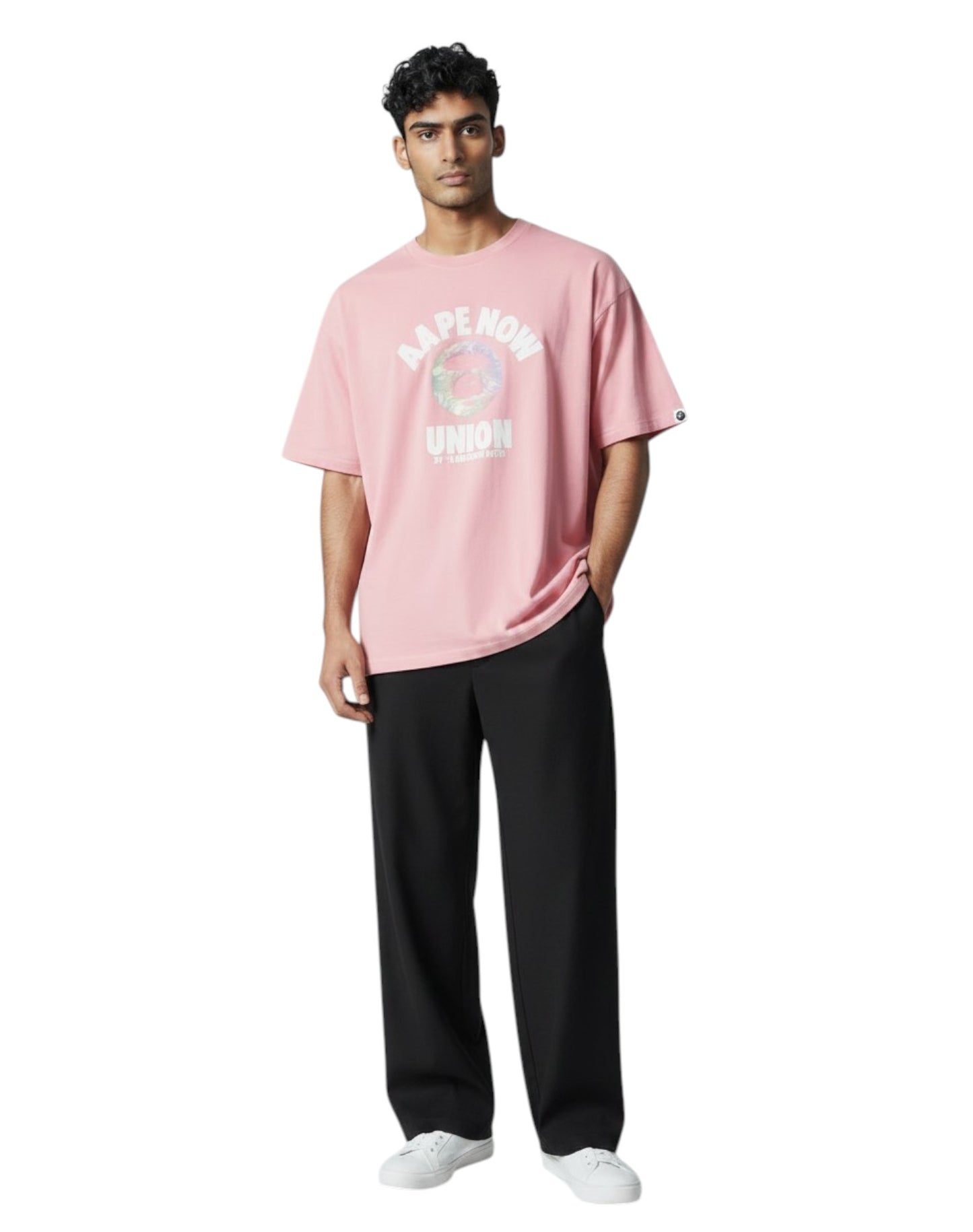 AAPE Men Basic T-Shirt in Light Pink