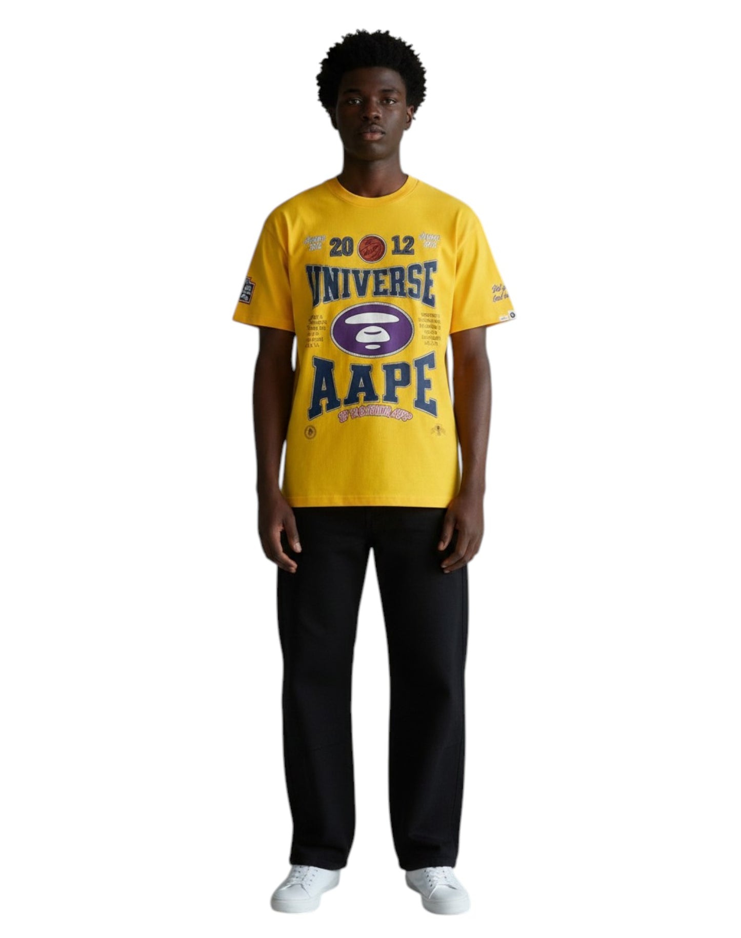 AAPE Men Theme T-Shirt in Yellow