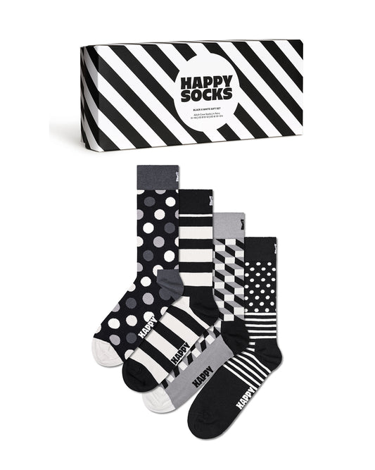 4-Pack Classic Black & White Socks Gift Set
