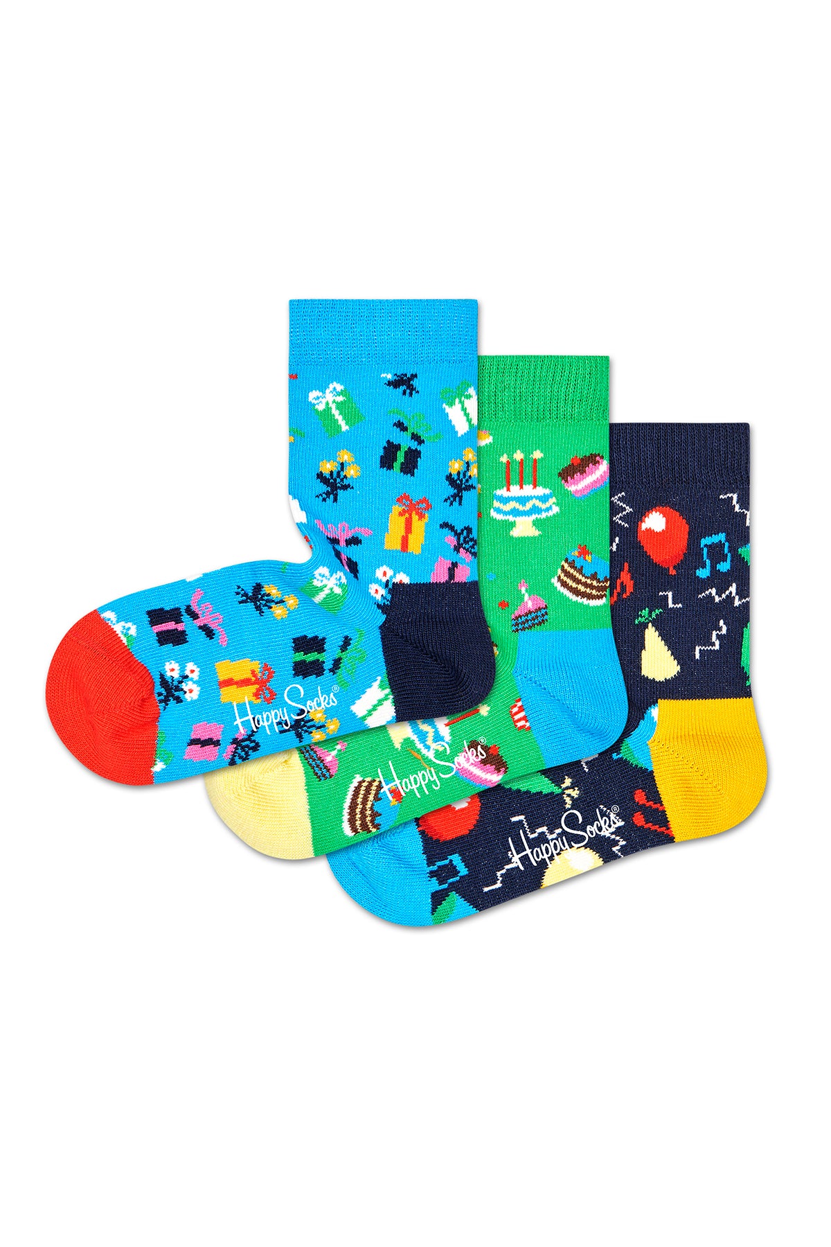 3-Pack Kids Birthday Socks Gift Set