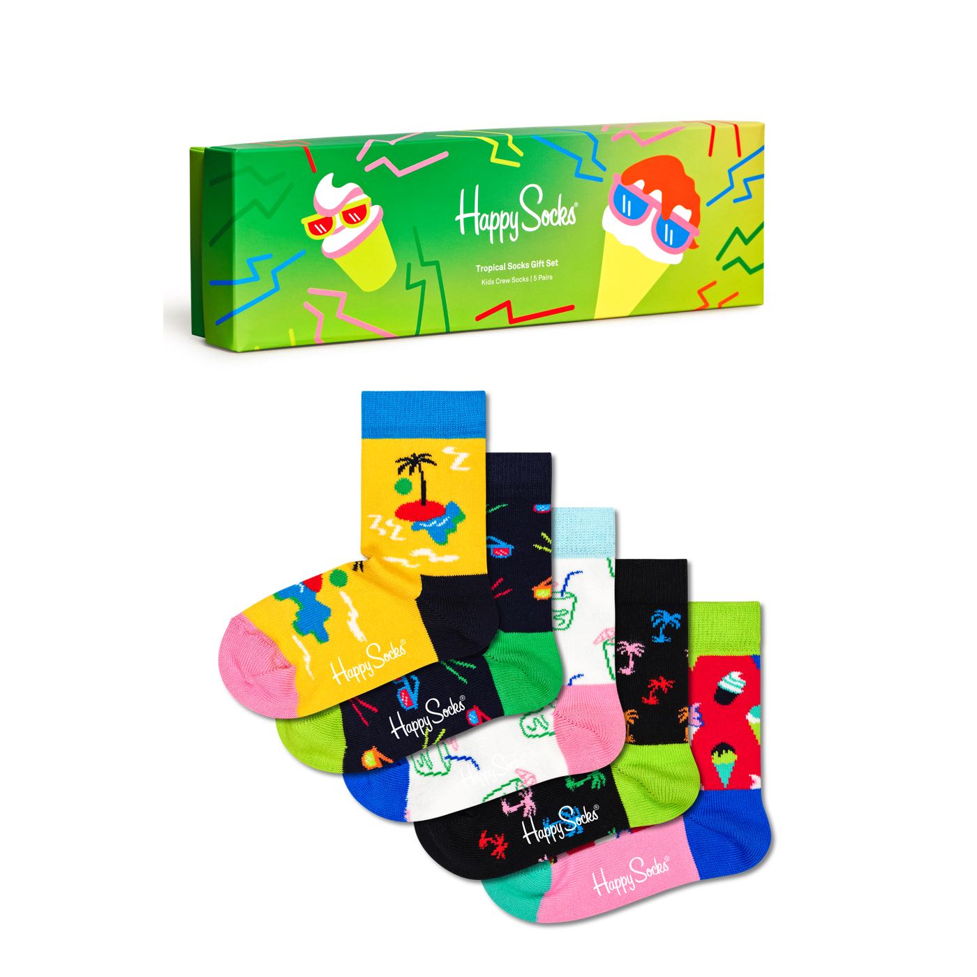 5-Pack Kids Tropical Socks Gift Set