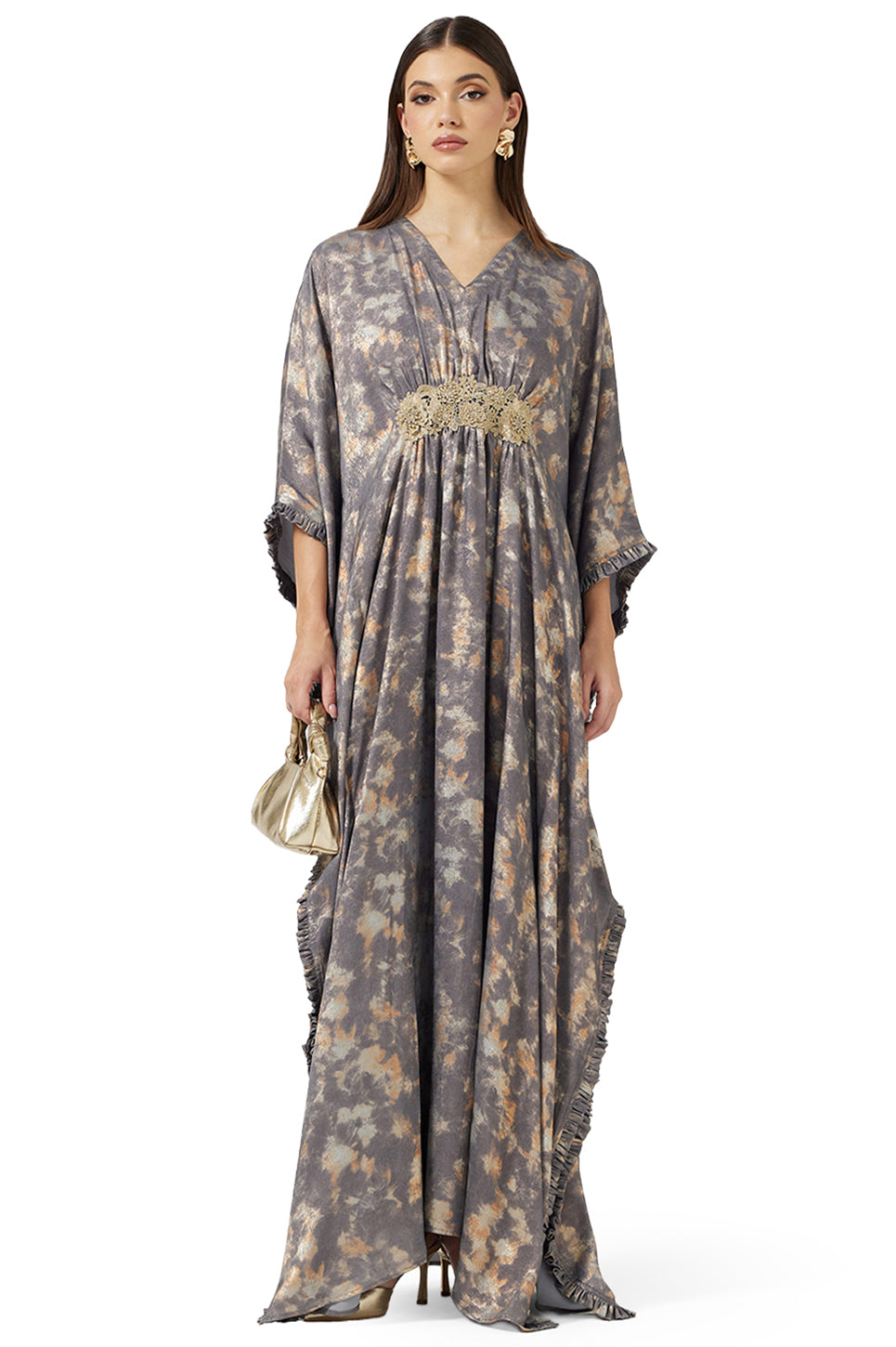 Embroidered Front Lace Kaftan