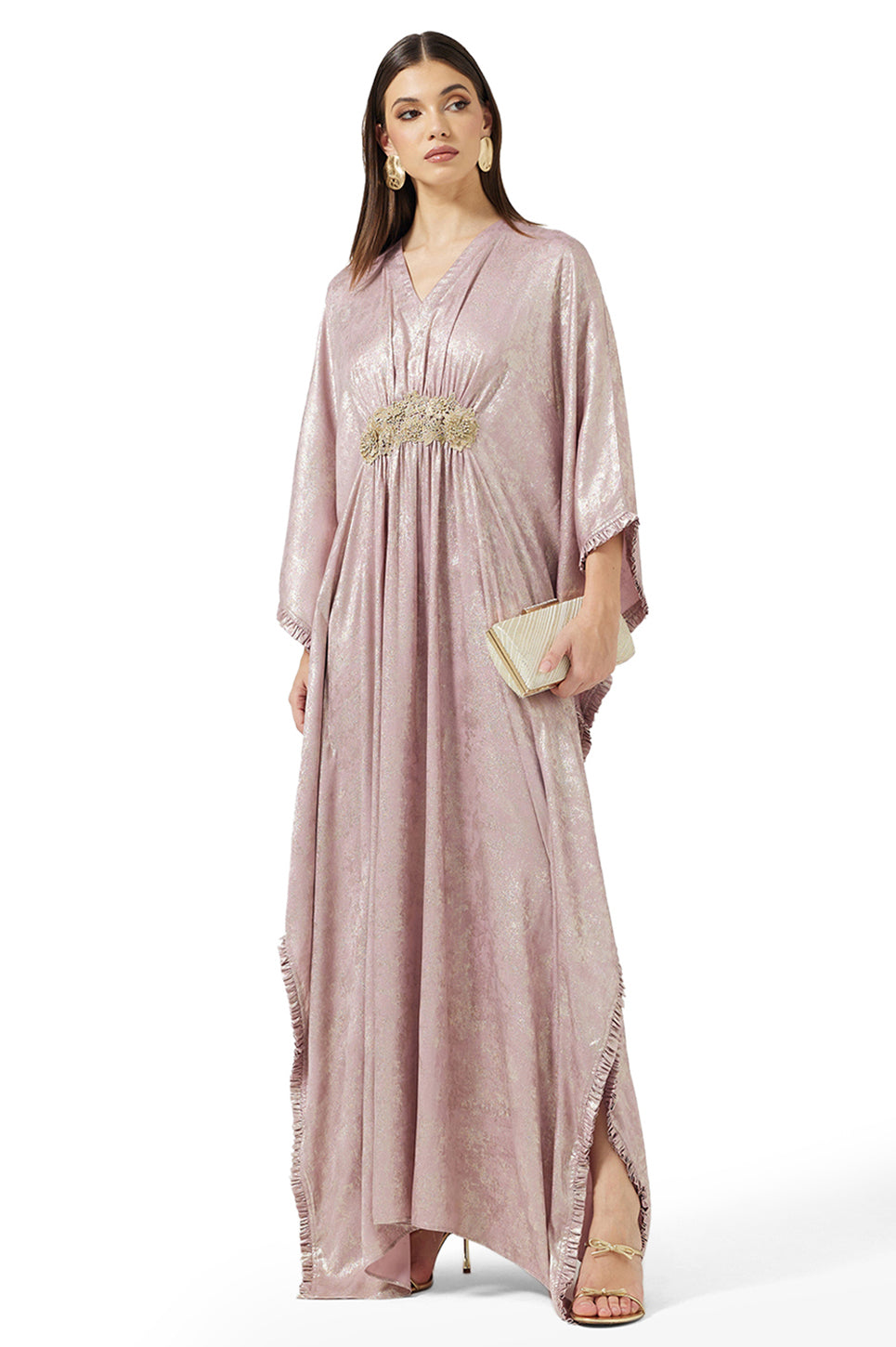 Embroidered Front Lace Kaftan