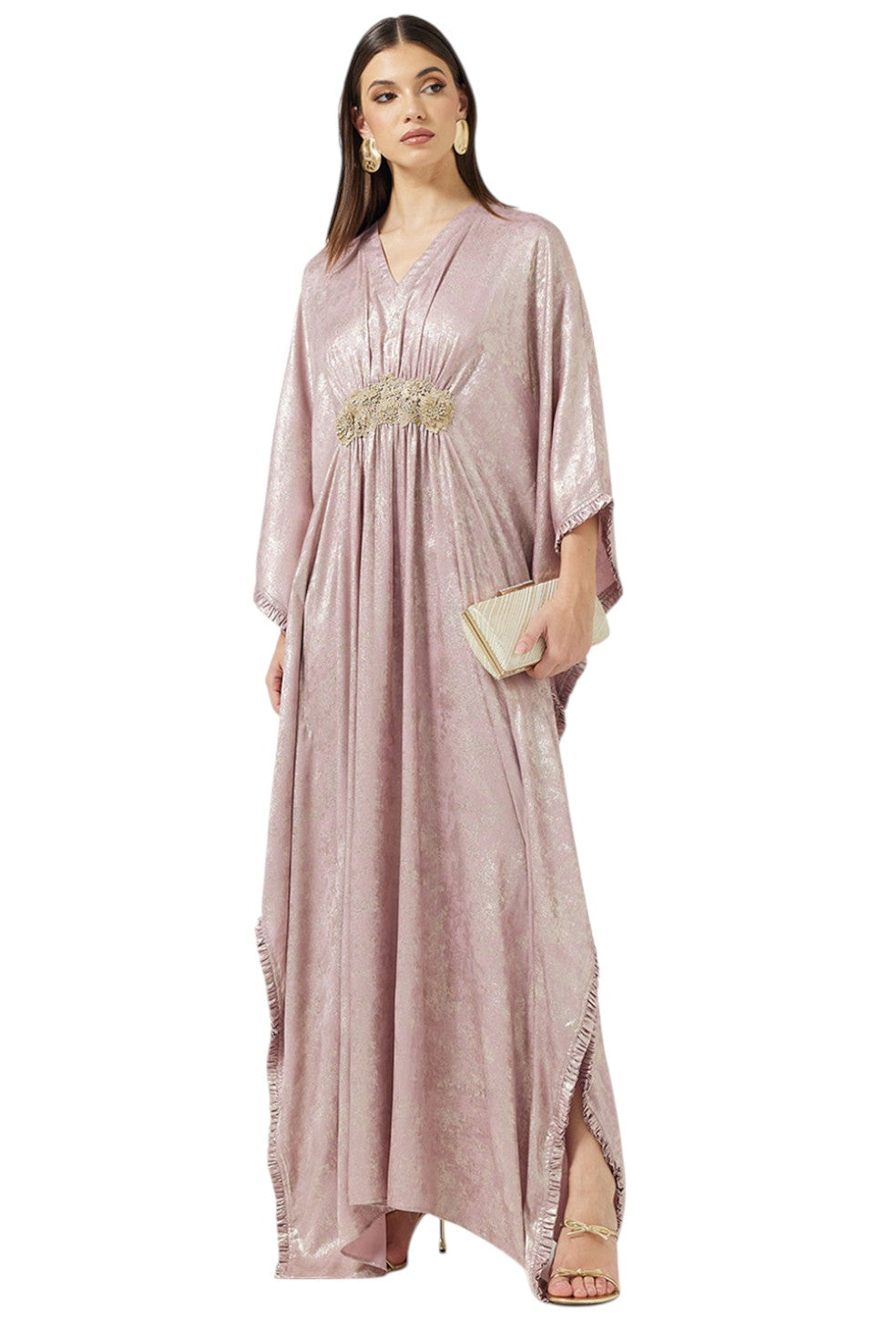 Embroidered Front Lace Kaftan