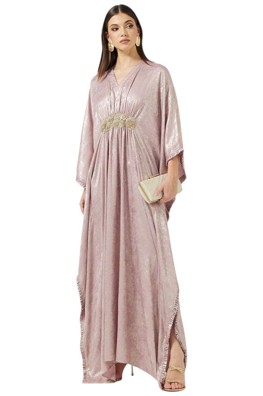 Embroidered Front Lace Kaftan