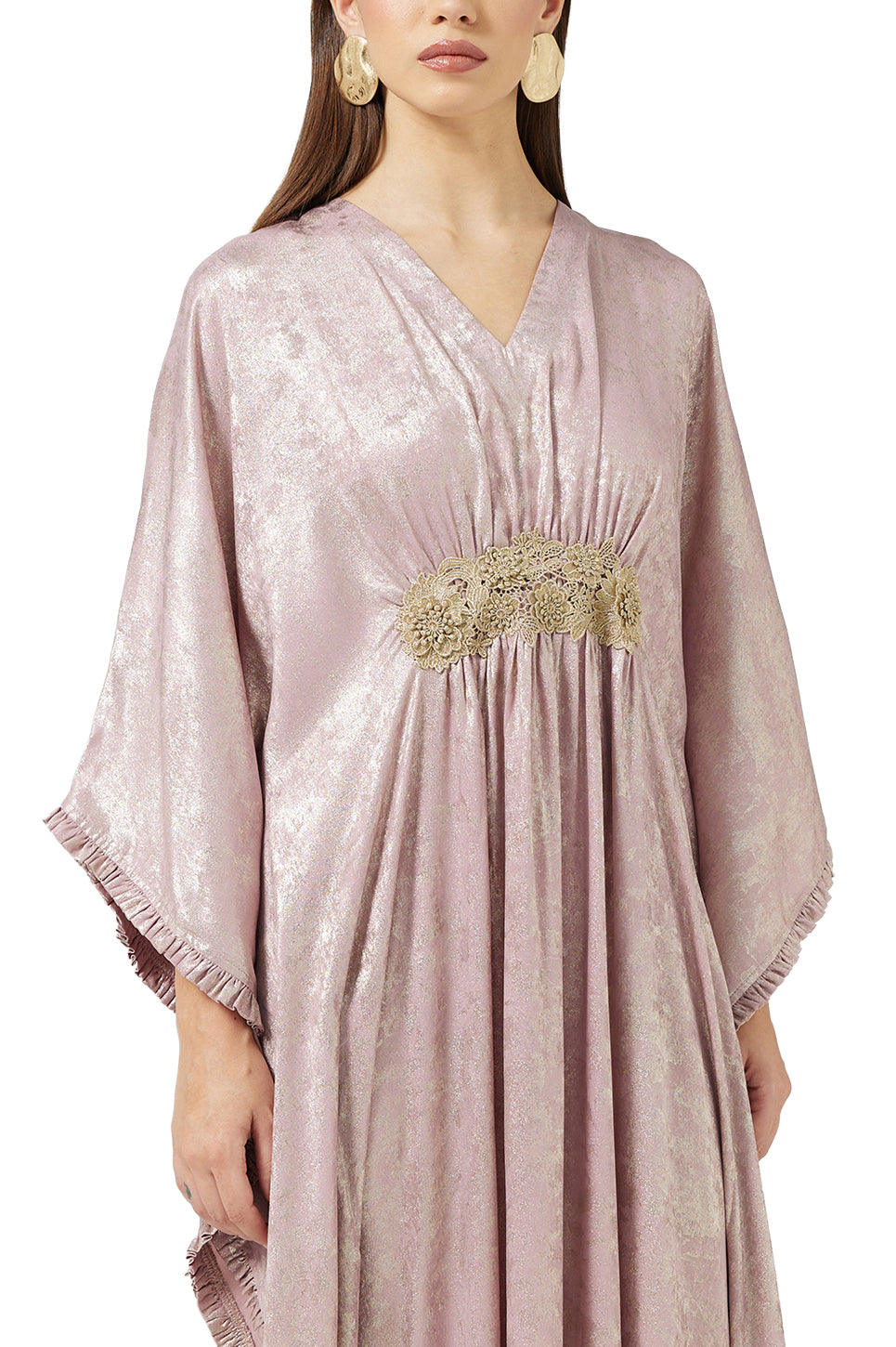 Embroidered Front Lace Kaftan