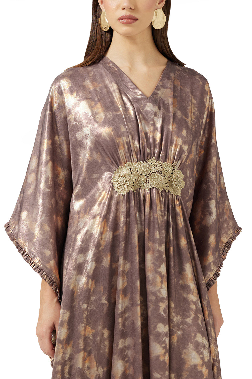 Embroidered Front Lace Kaftan