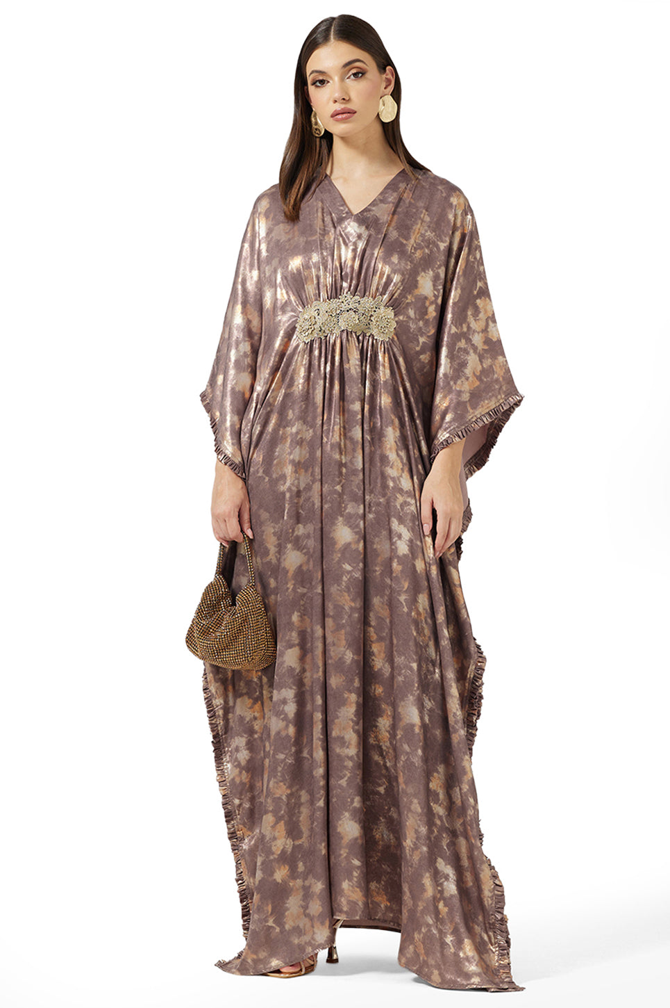 Embroidered Front Lace Kaftan